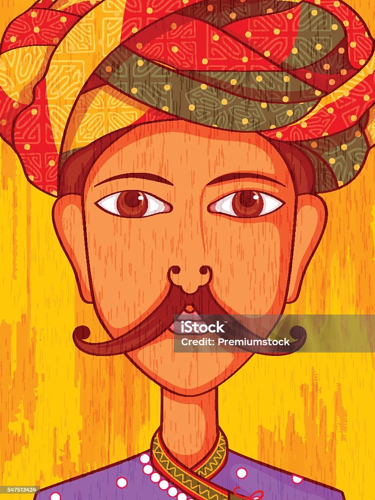 Gujarati Man In Traditional Costume Of Gujarat India Stock Illustration -  Download Image Now - iStock
