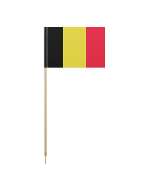 Tiny Belgium Flag on a Toothpick Tiny Belgium flag  on a toothpick. The flag has nicely detailed paper texture, High quality 3d render. Isolated on white background. Clipping path is included.  cocktail stick stock pictures, royalty-free photos & images