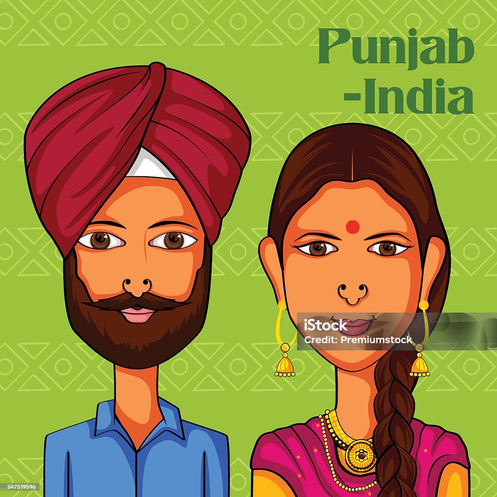 Cặp Đôi Punjabi Trong Trang Phục Truyền Thống Của Punjab Ấn Độ Hình minh  họa Sẵn có - Tải xuống Hình ảnh Ngay bây giờ - iStock