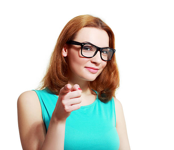 woman pointing at you