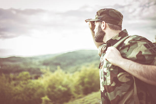 istock Soldier looking at the wiev 547521498