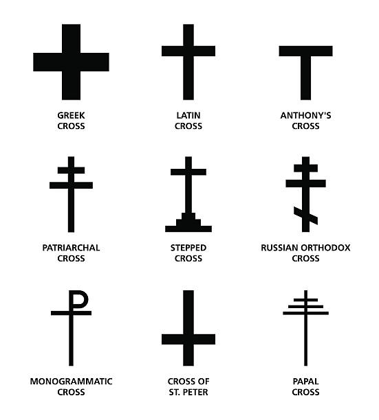 ilustrações de stock, clip art, desenhos animados e ícones de christian cross variants - patriarchal cross