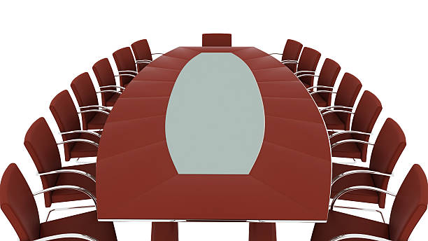istock Conference table with chairs, office furniture, front view 547521890
