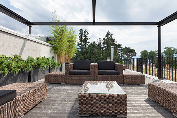 istock patio with comfortable garden furniture 547523330