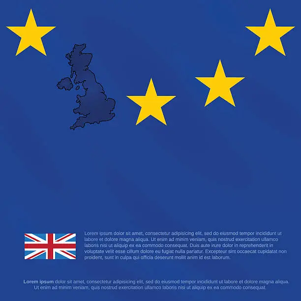 Vector illustration of EU flag loses one star (membership of Great Britain).