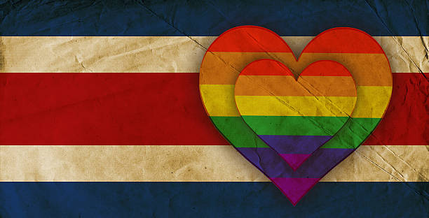 istock Costa Rican and Gay Pride Rainbow Flag 547528332