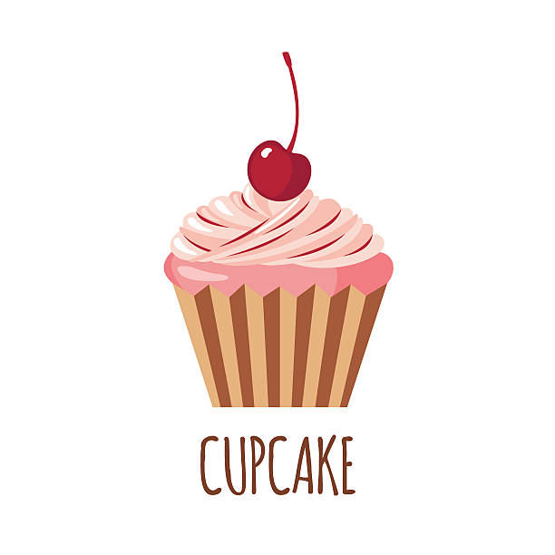 귀여운 컵케잌 아이콘크기 - cupcake sugar isolated on white white background stock illustrations