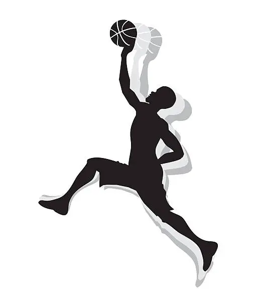 Vector illustration of Basketball Male Silhouette