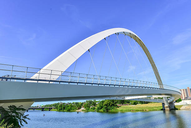 istock Modern Bridge Over River in Des Moines, Iowa 547533622