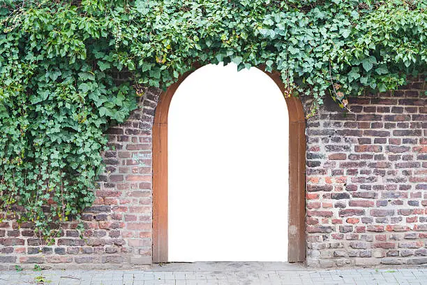 Photo of Photomontage, entrance gate in a wall