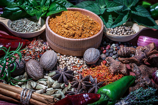 istock Colorful aromatic  spices and herbs 547537862