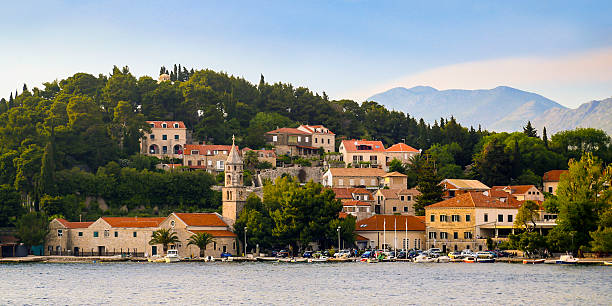 Panorama of Cavtat Panorama of Cavtat, Croatia - a popular tourist destination with many hotels and restaurants. cavtat photos stock pictures, royalty-free photos & images