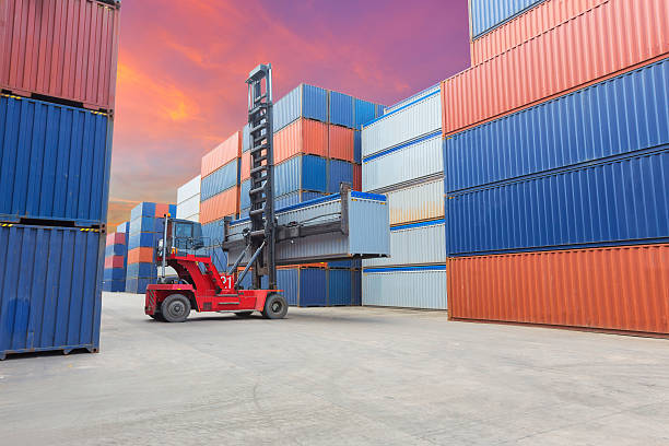 istock Containers in the port with beautiful sky 547540678