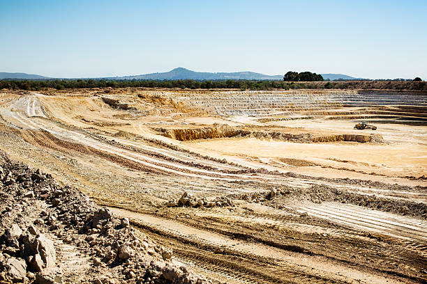 High angle view of quarry against clear sky