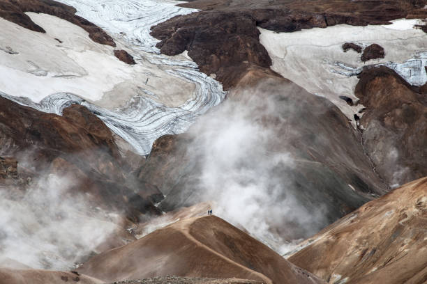 Aerial view of geothermal landscape, Kerlingarfjoll, Iceland  kerlingarfjoll stock pictures, royalty-free photos & images