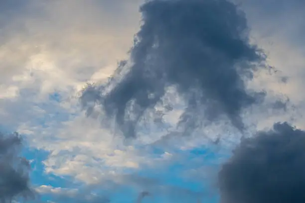 Photo of storm sky with clouds  in Thailand.