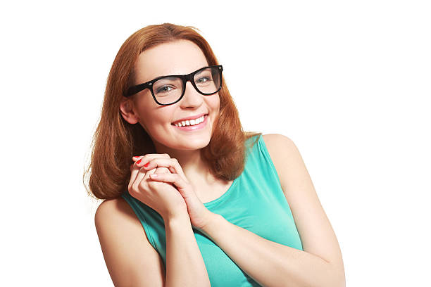 istock woman smiling eyeglasses 564565628