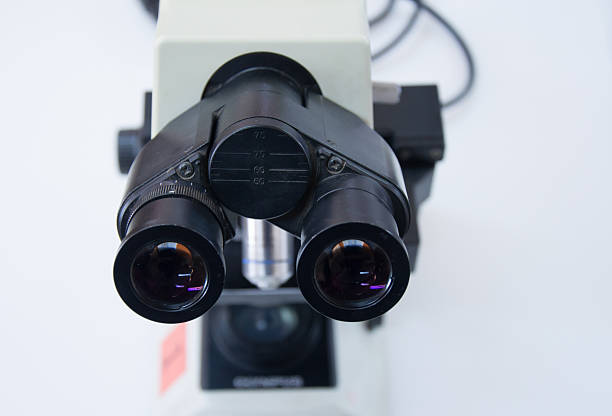 istock Medical equipment. close up microscope in laboratory room 564566882