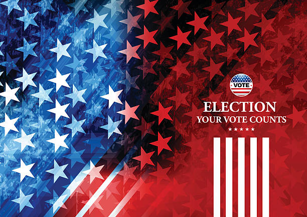 usa-wahl-wahl-button mit stern-form-hintergrund - voting election usa american culture stock-grafiken, -clipart, -cartoons und -symbole