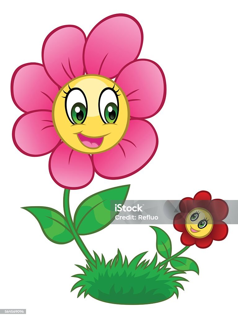 Big And Small Flowers Stock Illustration - Download Image Now - Blossom,  Cartoon, Cheerful - iStock