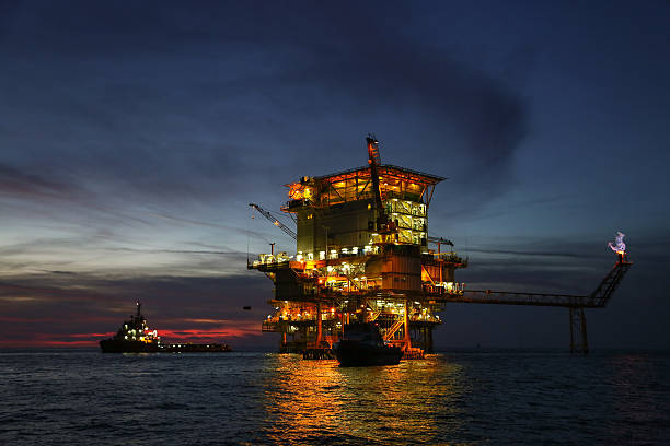 istock Offshore construction platform for production oil and gas 564569238