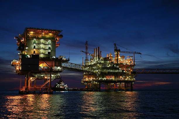 istock Offshore construction platform for production oil and gas 564569458