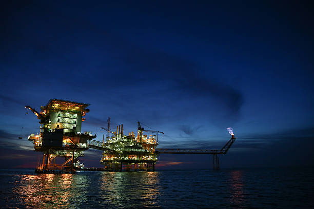 istock Offshore construction platform for production oil and gas 564569664