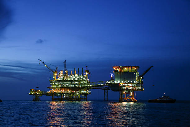 istock Offshore construction platform for production oil and gas 564570072