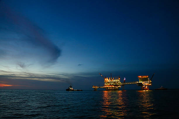 istock Offshore construction platform for production oil and gas 564570242
