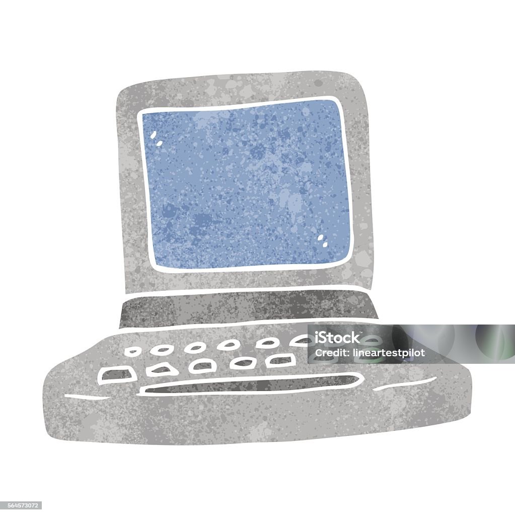 Retro Cartoon Old Computer Stock Illustration - Download Image Now ...
