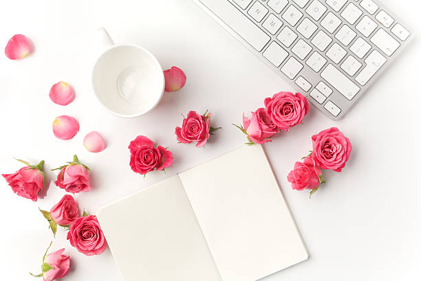 istock Morning tea and Notes. Time management,Creative background Top view 564578378