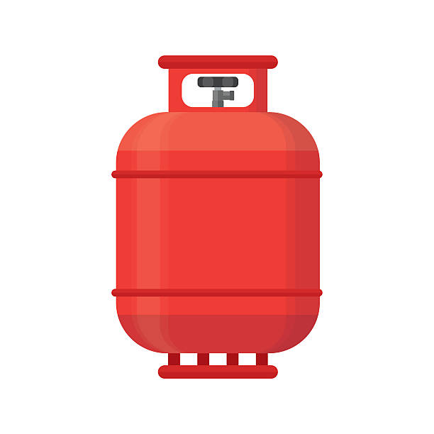 Gas tank icon. Propane cylinder pressure fuel lpd Gas tank icon in flat style. Propane cylinder pressure fuel gas lpd isolated on white background. propane stock illustrations