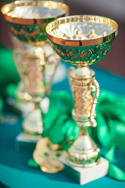 istock Victorious cups in sports meets. 564580234