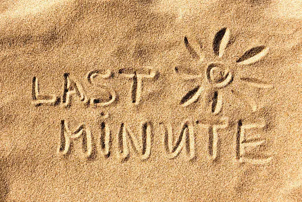 Last minute written on sand