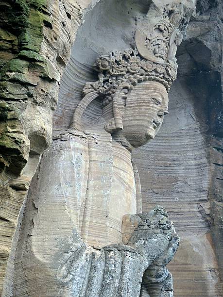 istock Buddhist rock sculptures at Minshansi, Sichuan 564581446
