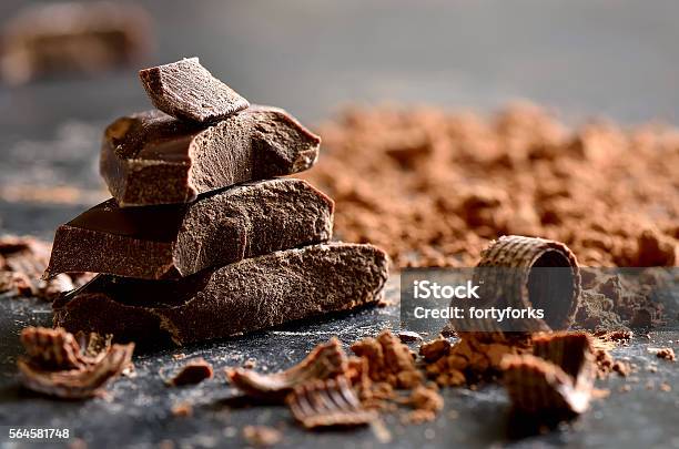 Dark Chocolate Stock Photo - Download Image Now - Black Color, Chocolate, Close-up