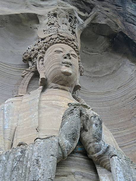 istock Buddhist rock sculptures at Minshansi, Sichuan 564582042