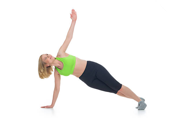 istock Beautiful middle aged woman doing sport exercise 564583514
