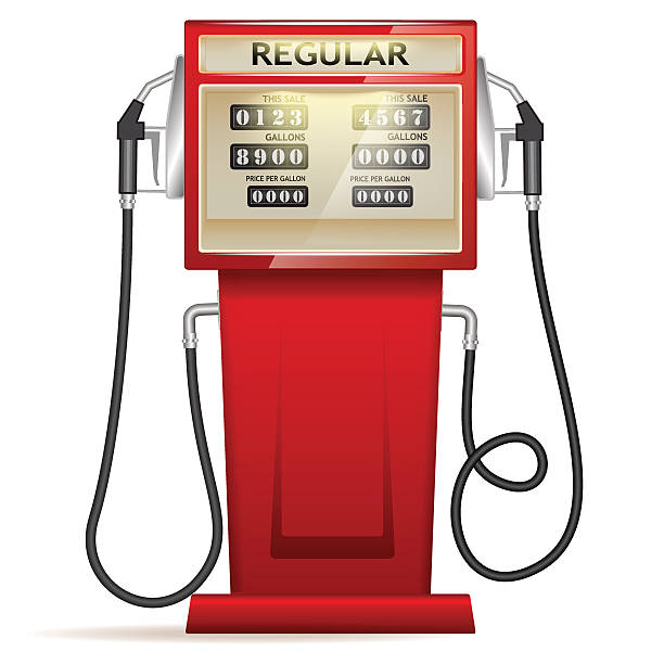 красная азс в сша - station gasoline old fuel pump stock illustrations