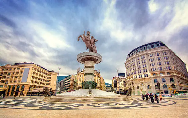 Alexander statue in Skopje center