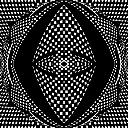 Line art Seamless Checkered Halftone Pattern 