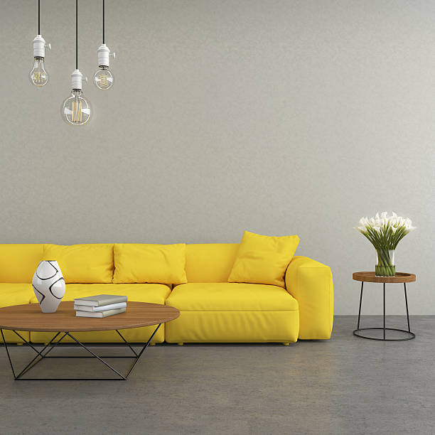 istock Yellow modern sofa in the living room 564594436