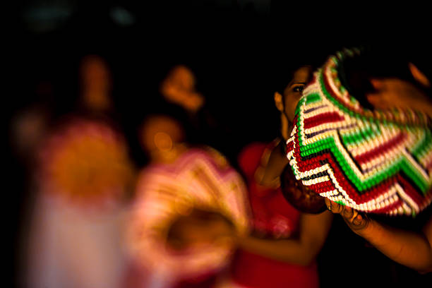 flagrant of maracatu presentation - Brazilian dance and folk music stock photo