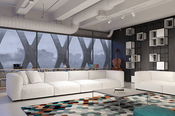 istock Living room with a large window 564596252