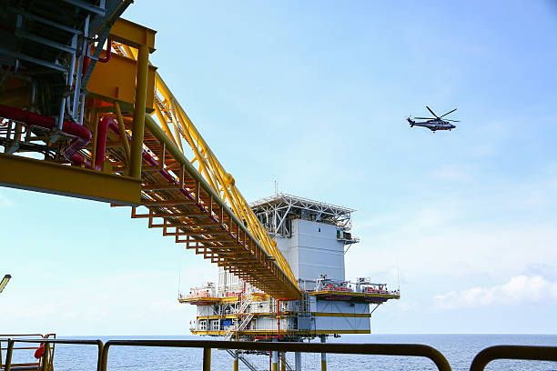 istock Offshore construction platform for production oil and gas 564596474