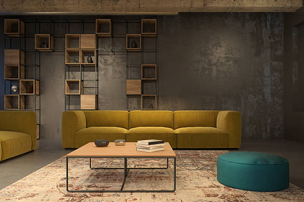 istock Living room with yellow sofa 564596758