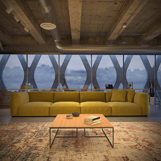 istock Living room with yellow sofa 564597250