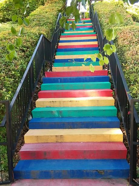 istock Colour staircase from Singapore 564597488