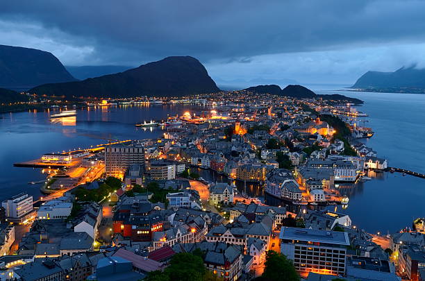 istock city of Norway by night 564597914