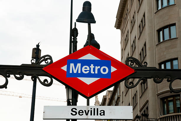 istock Sevilla Station Metro Sign - Madrid - Spain 564598572